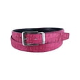 thumbnail image 1 of CTM Leather Matte Reversible Croc Print Clamp on Buckle Belt, 1 of 6
