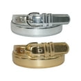 thumbnail image 1 of CTM  1 1/8 Inch Wide Leather Metallic Dress Belt (Pack of 2 Colors) (Women), 1 of 3