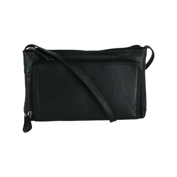 CTM  Leather Organizer Crossbody Handbag (Women)