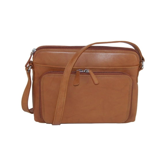 CTM  Leather Shoulder Bag Purse with Side Organizer (Women)