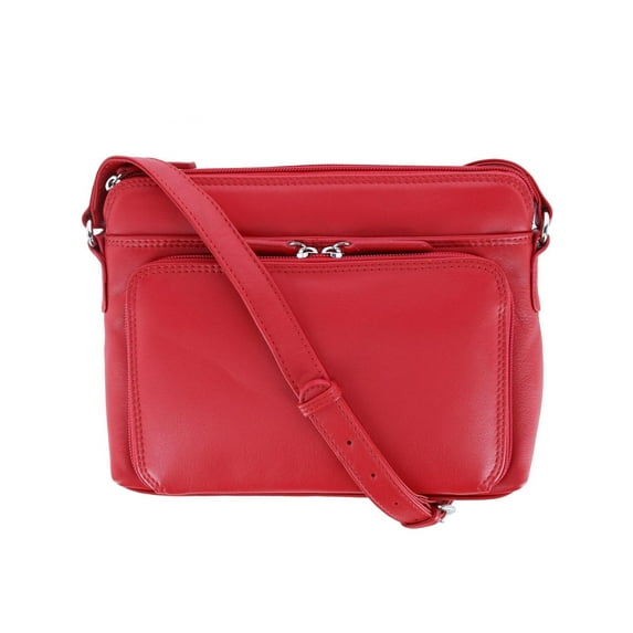 CTM Leather Shoulder Bag Purse with Side Organizer (Women)