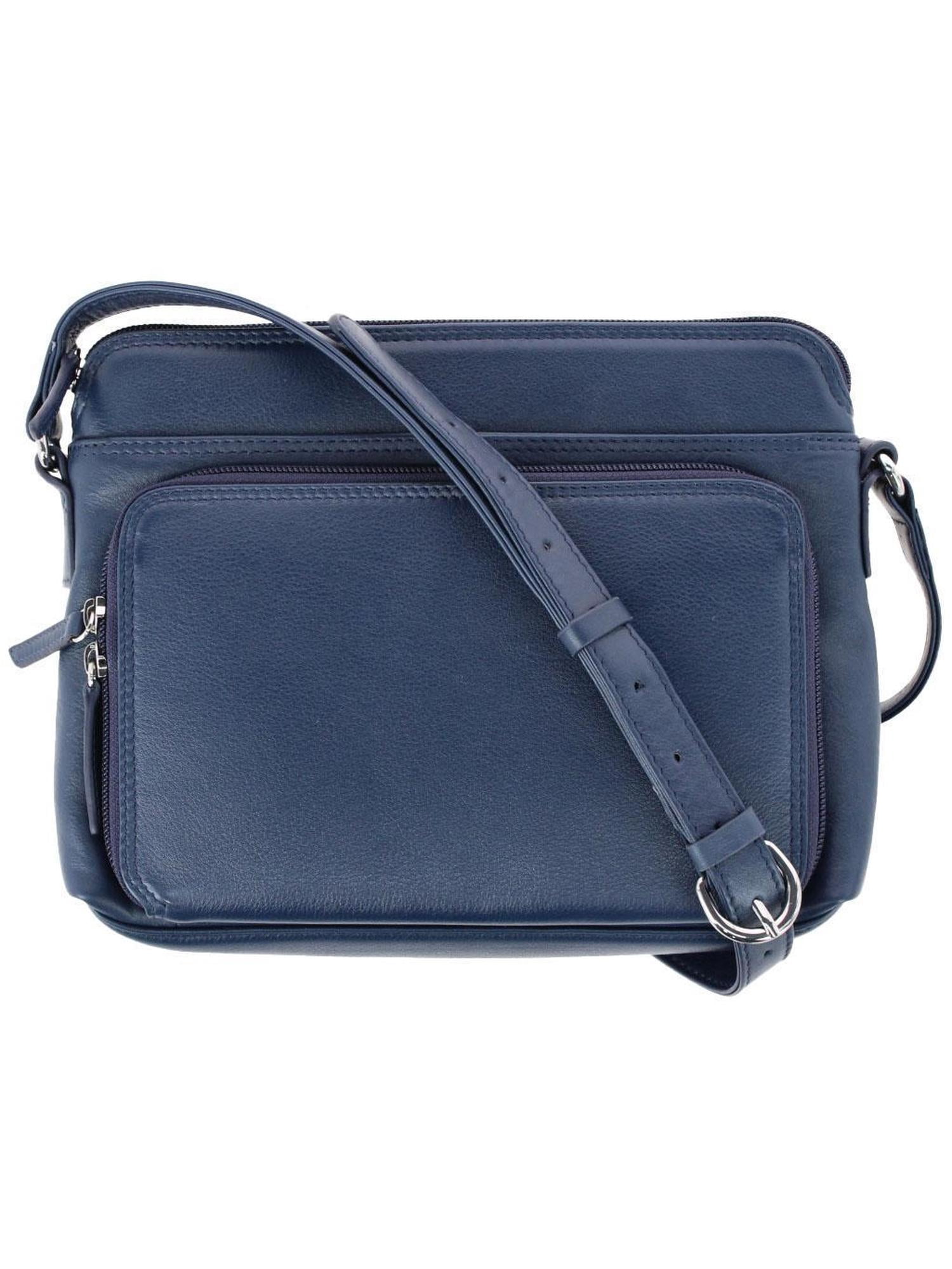 CTM  Leather Shoulder Bag Purse with Side Organizer (Women)