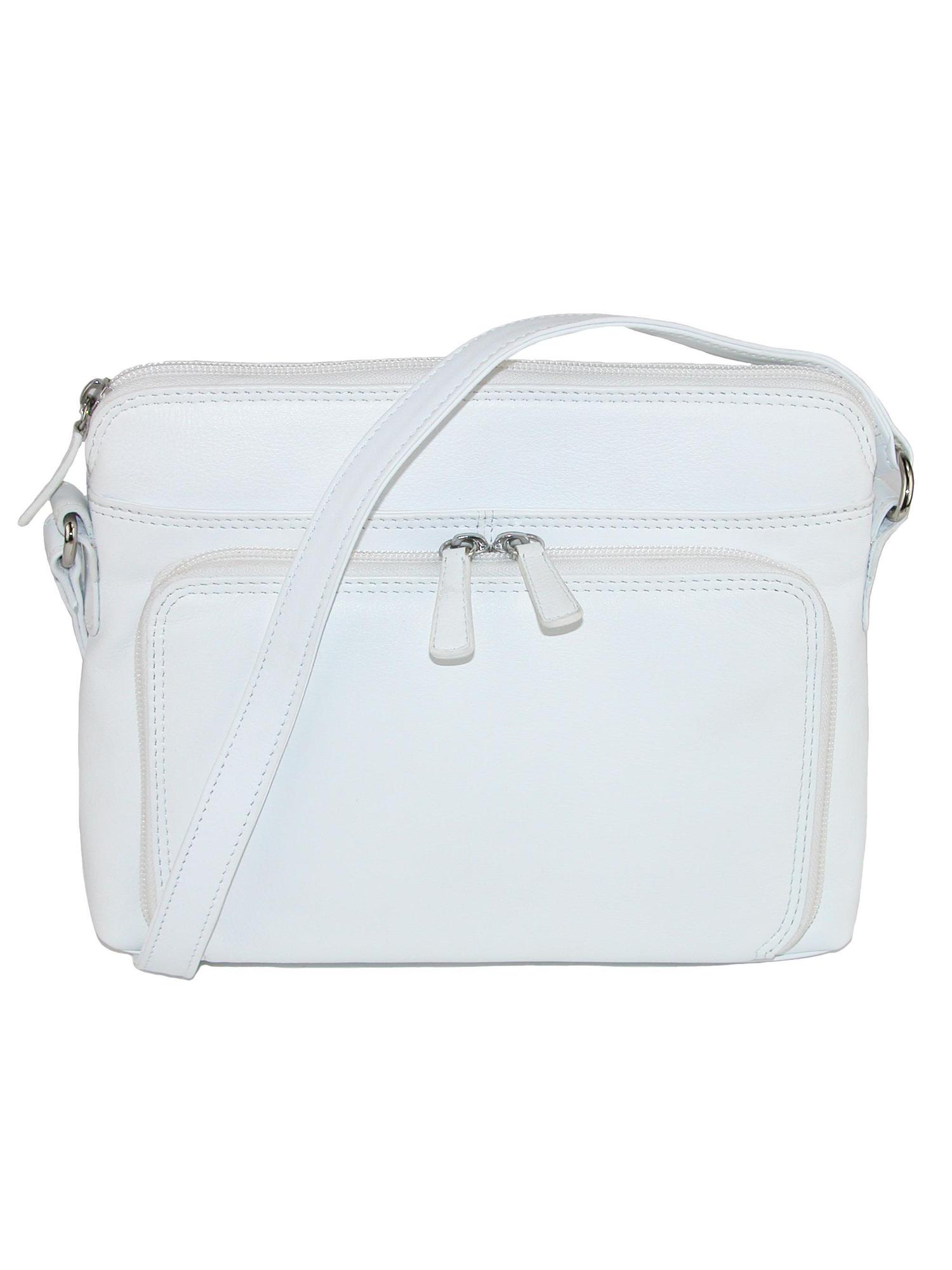 CTM Leather Shoulder Bag Purse with Side Organizer (Women)