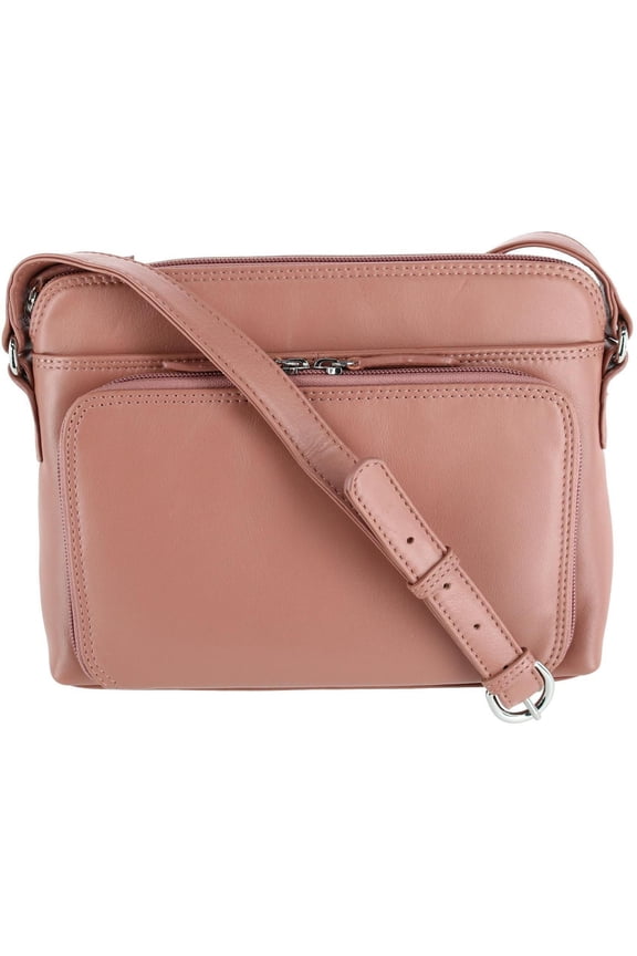 Leather Shoulder Bag Purse with Side Organizer (Women)