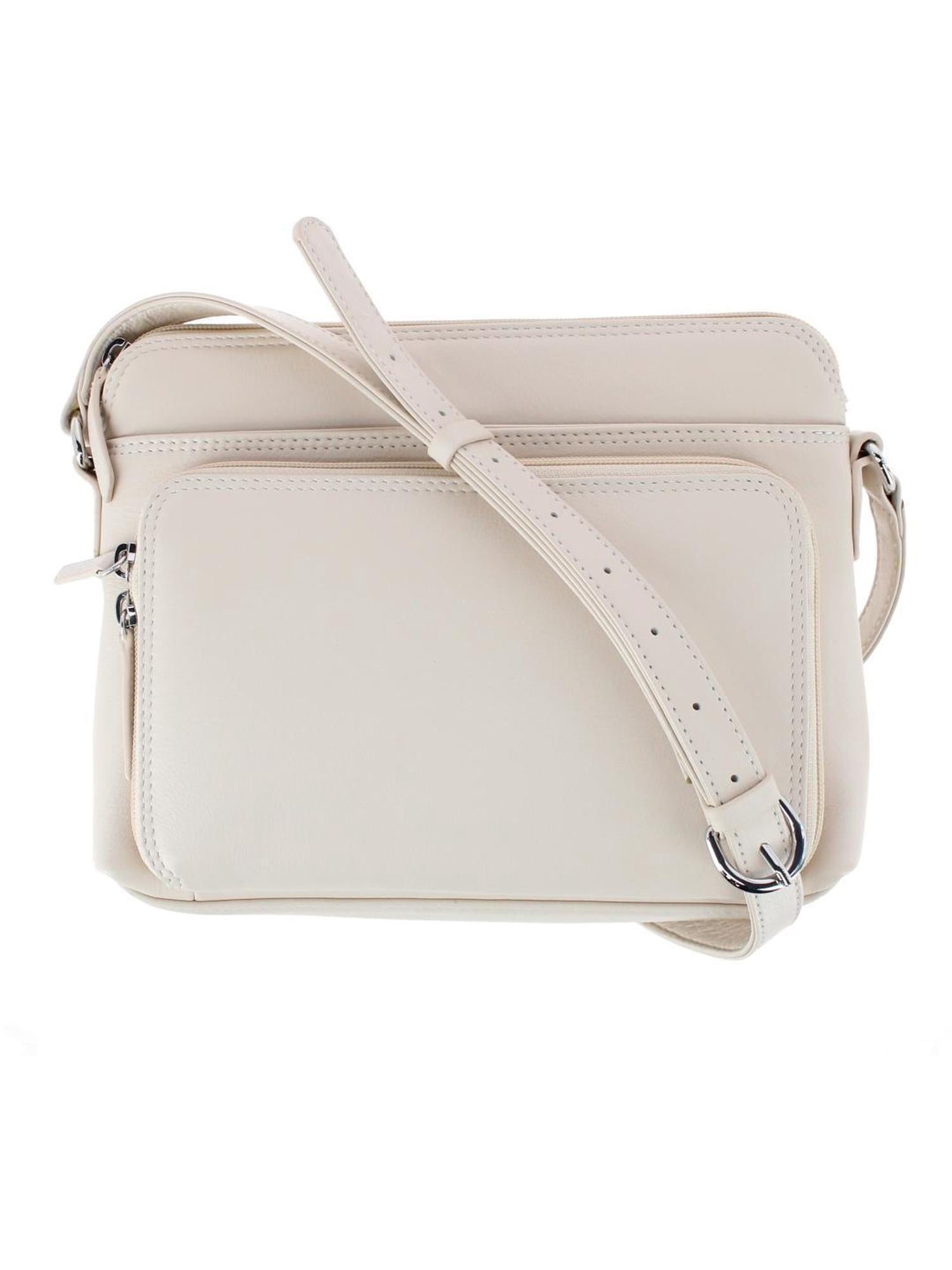 CTM  Leather Shoulder Bag Purse with Side Organizer (Women)