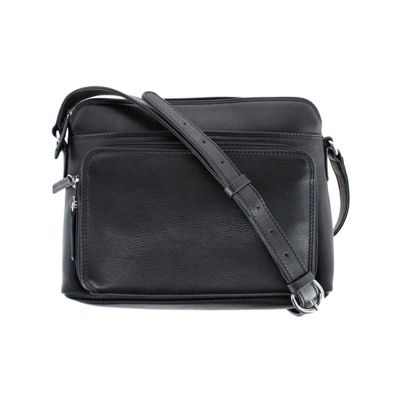 CTM Leather Shoulder Bag Purse with Side Organizer (Women)
