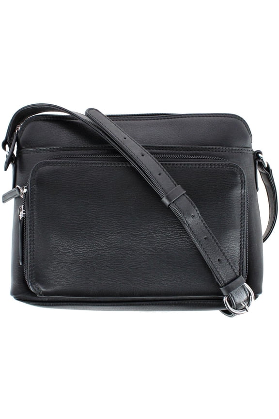 Leather Shoulder Bag Purse with Side Organizer (Women)