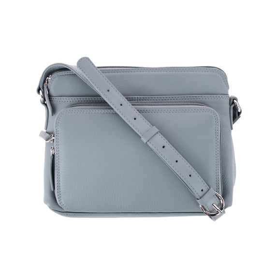 CTM Leather Shoulder Bag Purse with Side Organizer (Women)