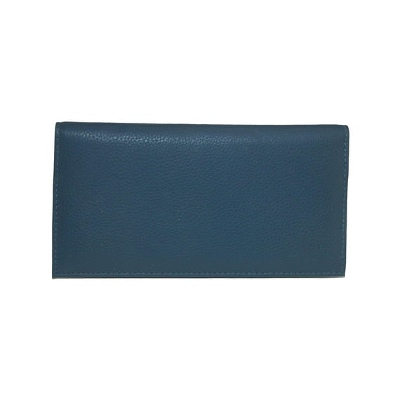 CTM Leather Solid Color Checkbook Cover Wallet