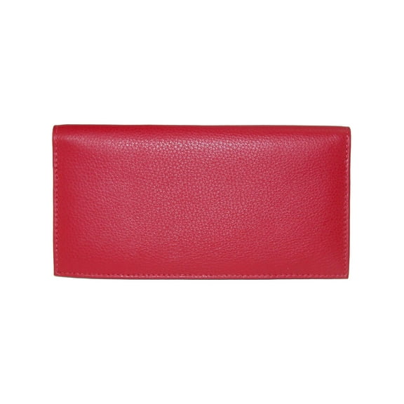 CTM Leather Solid Color Checkbook Cover Wallet