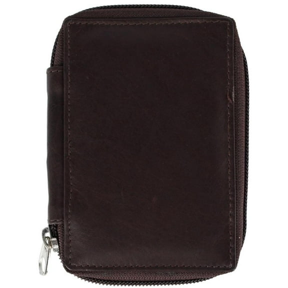 CTM Leather Zip Around Key Case with Card Slot