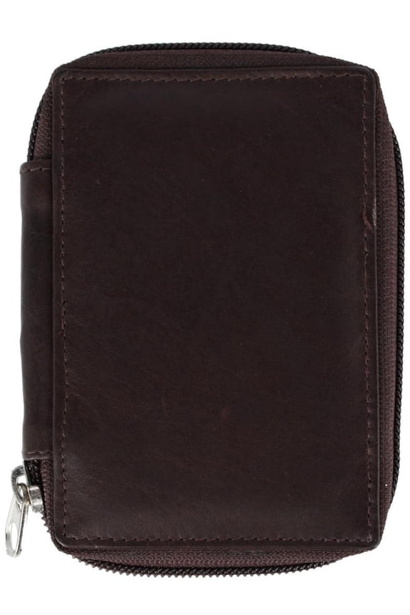 Leather Zip Around Key Case with Card Slot