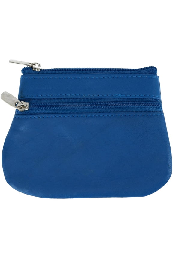 Leather Zipper Coin Pouch Wallet