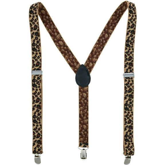 CTM  Leopard Print Clip-End Suspenders (Women)