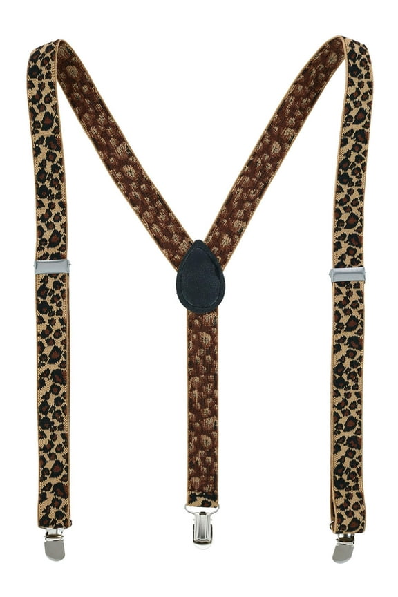 Leopard Print Clip-End Suspenders (Women)