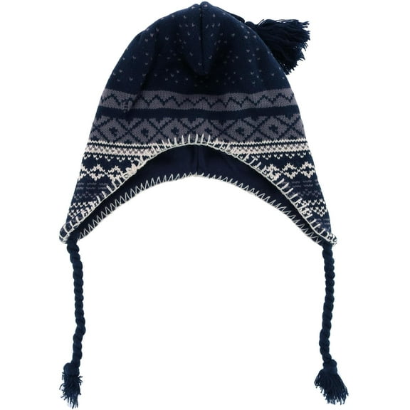 CTM Lined Winter Pattern Helmet Hat (Men)