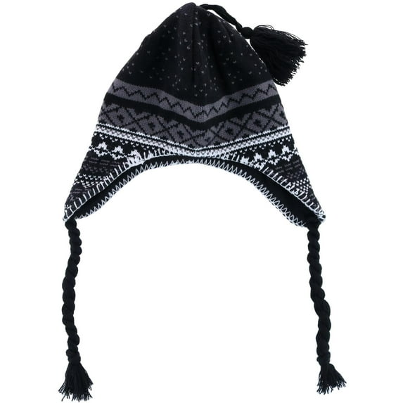 CTM Lined Winter Pattern Helmet Hat (Men)