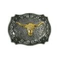 thumbnail image 1 of CTM Longhorn Western Belt Buckle, 1 of 2