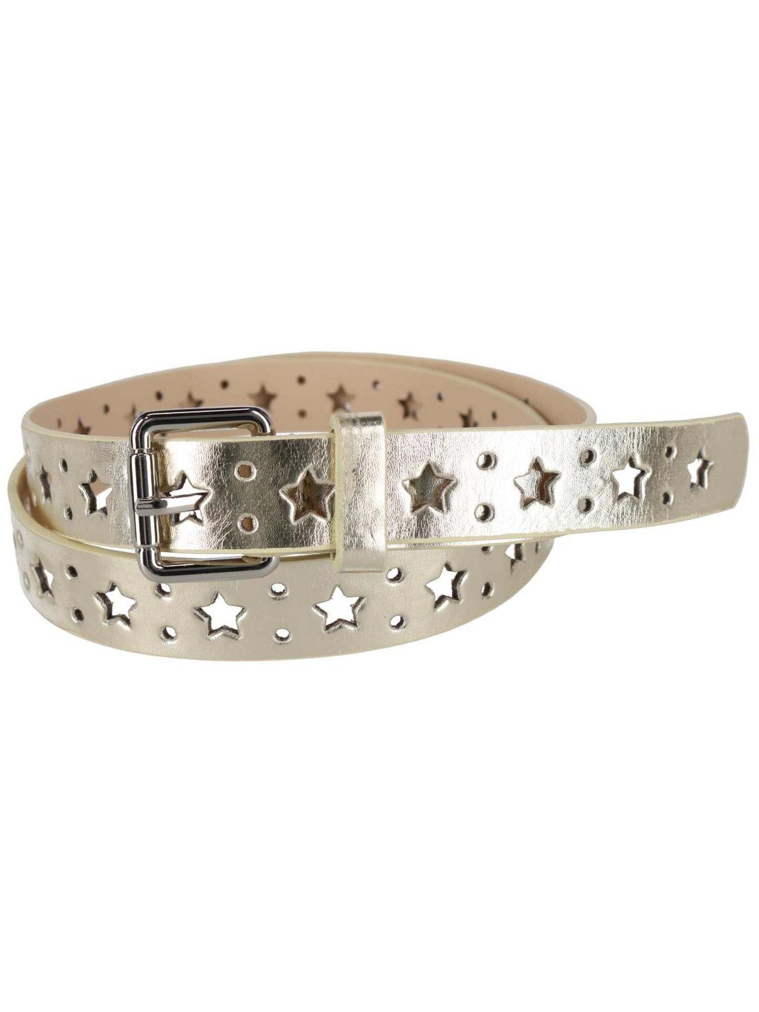 9163 Women\'s Metallic Star Notch Belt CTM Women main image 3