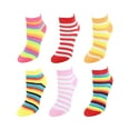 thumbnail image 1 of CTM  Multi-Color Striped Low Cut Socks (6 Pack) (Women), 1 of 6