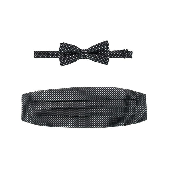 CTM  Neat Print Bow Tie and Cummerband Set (Men)
