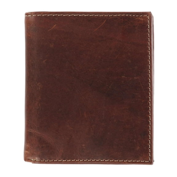 CTM  Oil Pull Up Leather Hipster Bifold Wallet (Men)