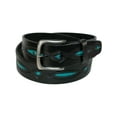 thumbnail image 1 of CTM  Oil Tanned Leather Belt with Embossed Turquoise Accents (Men), 1 of 4