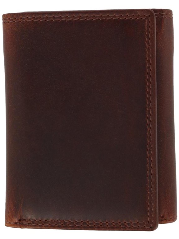 Oil Tanned Leather Trifold Wallet with ID Flap (Men)