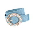 thumbnail image 1 of CTM One Size Raffia Stretch Belt with SeaShell Buckle (Women), 1 of 3