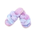 thumbnail image 1 of CTM  Open Toe Cross Band Fur Slide Slippers (Women), 1 of 5