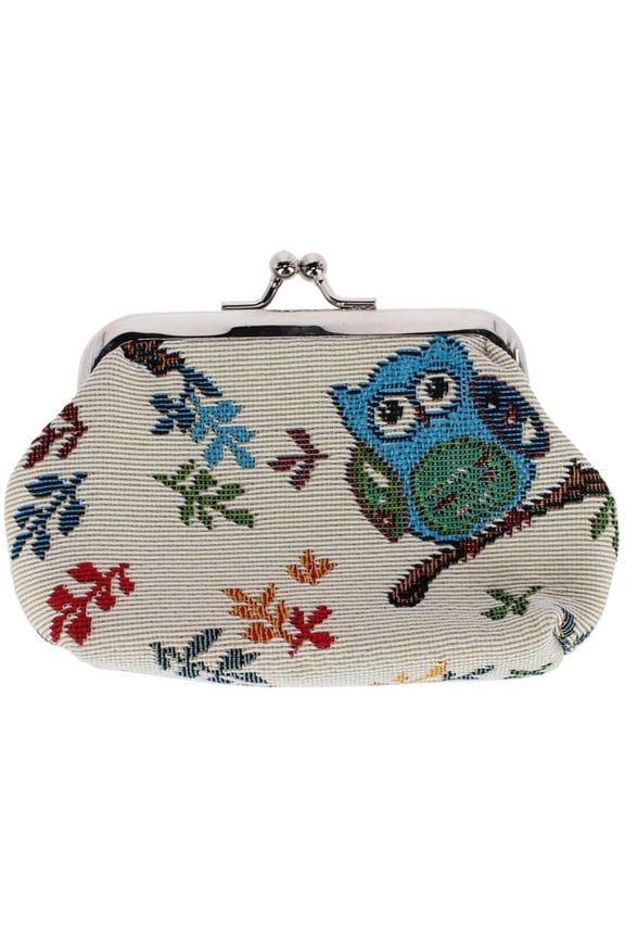 Owl Themed Tapestry Coin Purse Wallet (Women)