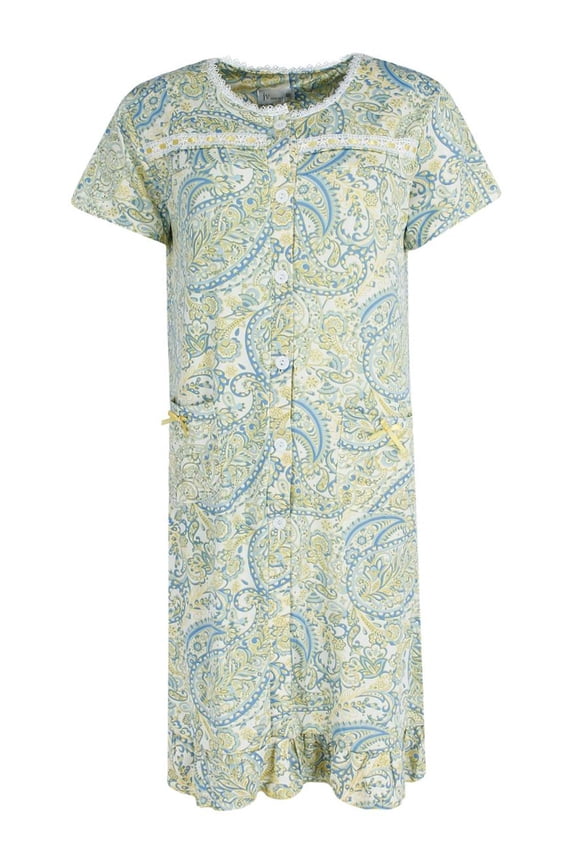 Paisley Short Sleeve Duster Sleep Gown (Women)