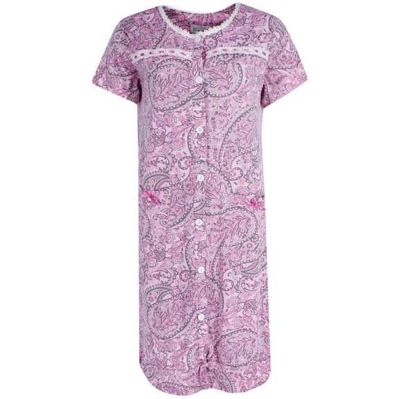 CTM Paisley Short Sleeve Duster Sleep Gown (Women)