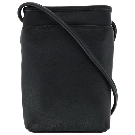 CTM  Pebbled Grain Leather Open Top Mini Crossbody Bag (Women)