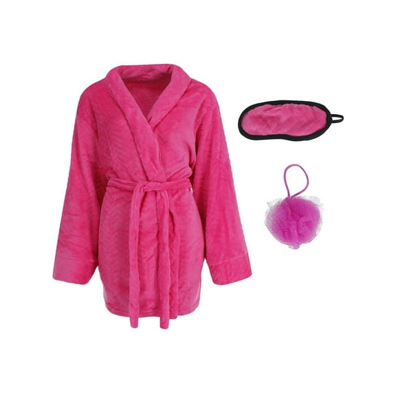 CTM Plush Bath Robe 3-Piece Gift Set (Women)
