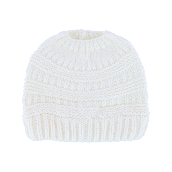 CTM Ponytail Winter Beanie Knit Hat (Women)