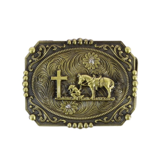 CTM Praying Cowboy and Cross Belt Buckle (Men)