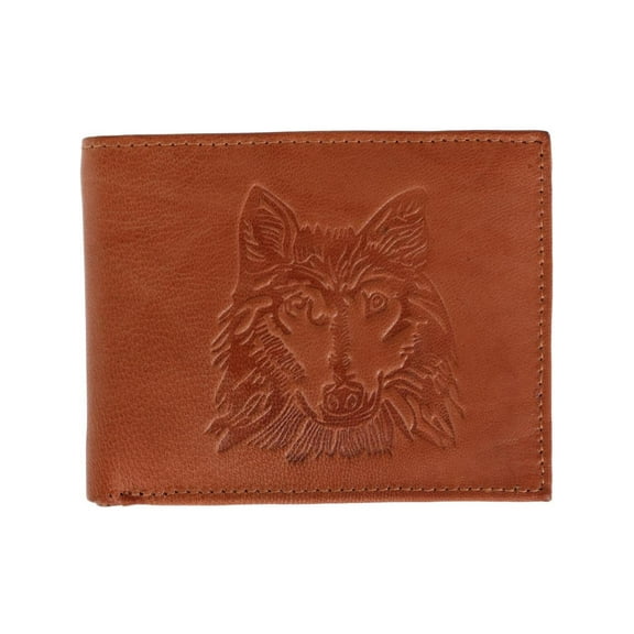 CTM  RFID Wolf Embossed Bifold Wallet (Men)