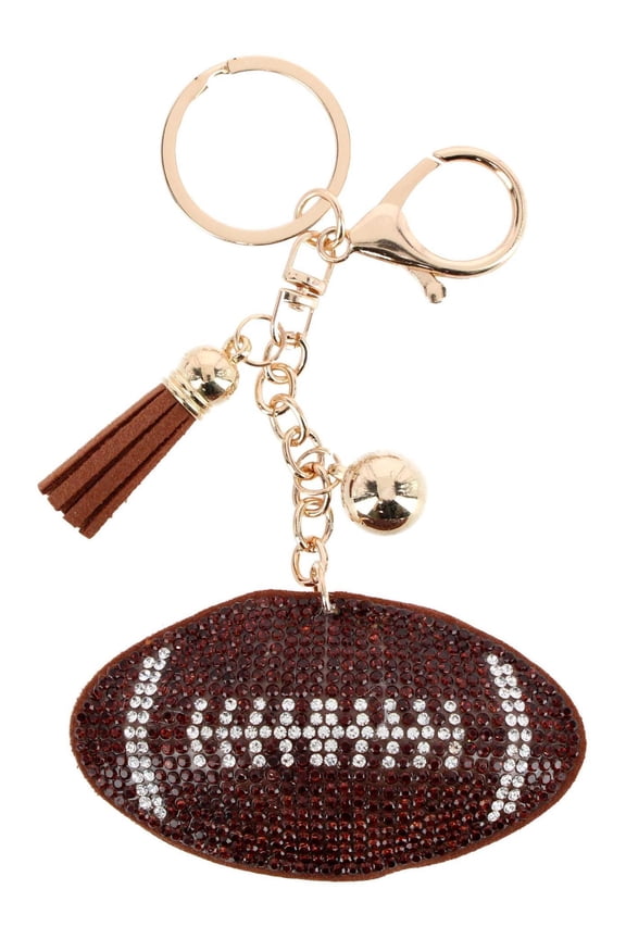 Rhinestone Football with Tassel Bag Charm & Key Chain (Women)