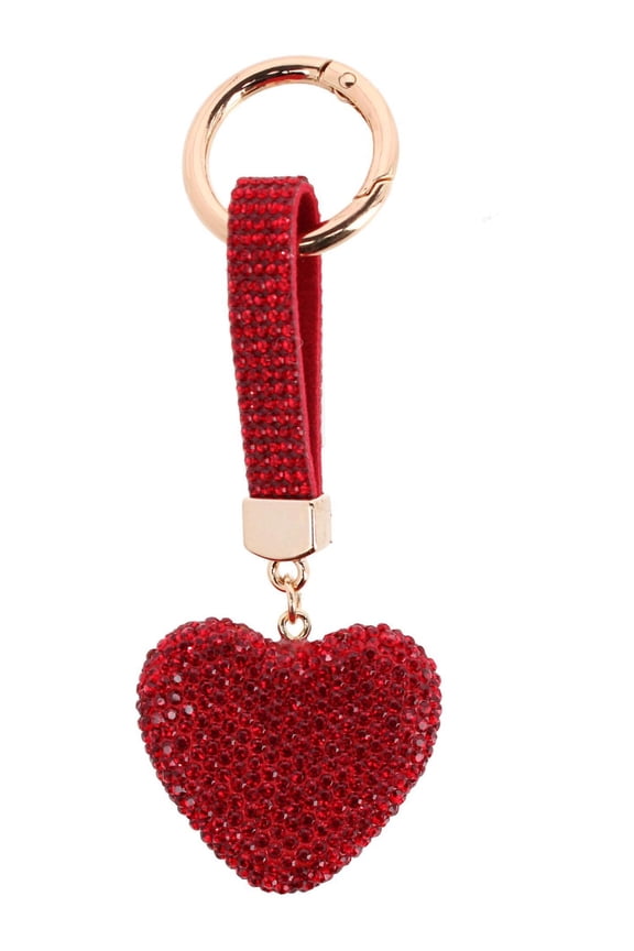 Rhinestone Heart Bag Charm (Women)