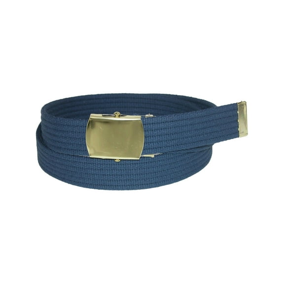 CTM  Ribbed Fabric Belt with Brass Tone Buckle (Men Big & Tall)