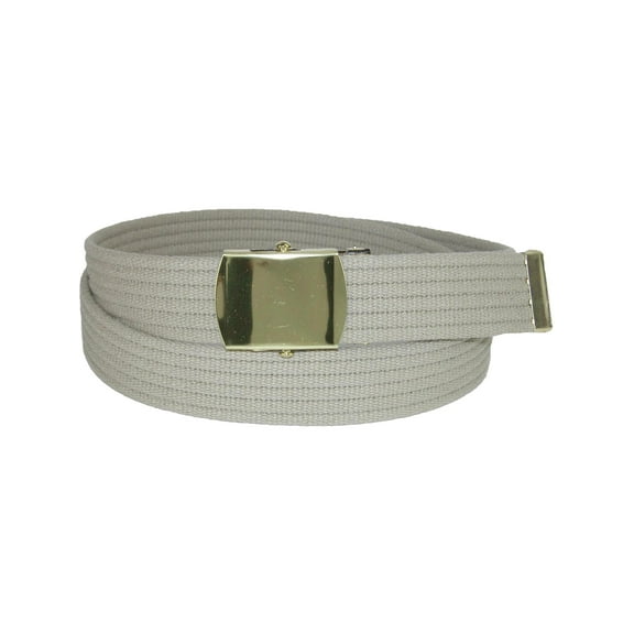 CTM  Ribbed Fabric Belt with Brass Tone Buckle (Men Big & Tall)