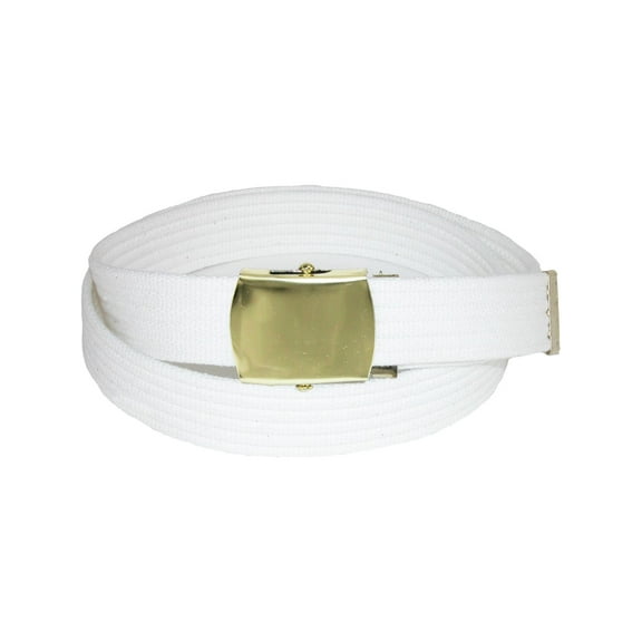 CTM  Ribbed Fabric Belt with Brass Tone Buckle (Men Big & Tall)
