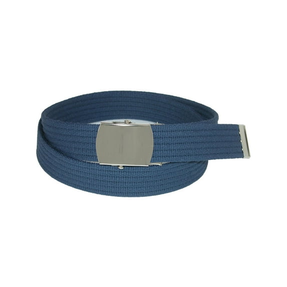 CTM Ribbed Fabric Belt with Nickel Buckle (Men Big & Tall)