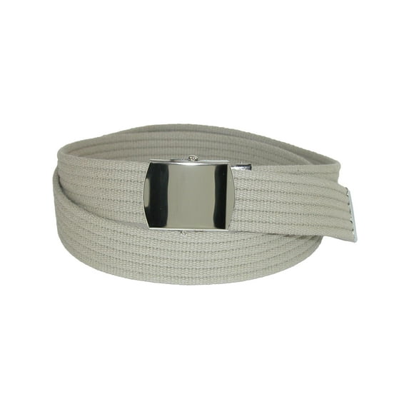 CTM Ribbed Fabric Belt with Nickel Buckle