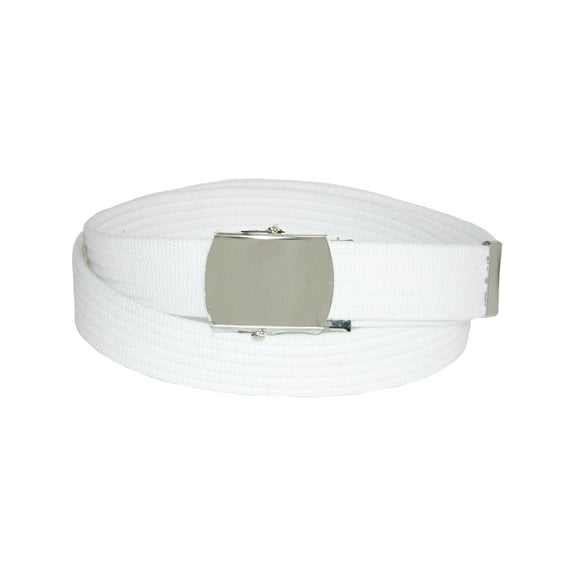CTM Ribbed Fabric Belt with Nickel Buckle