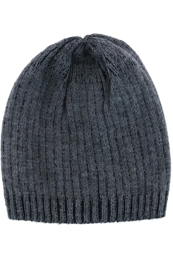 Ribbed Knit Mixed Wool Beanie (Men)