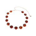thumbnail image 1 of CTM Round Stone Disc Chain Belt Adjustable Boho Waist Belt (Women), 1 of 3