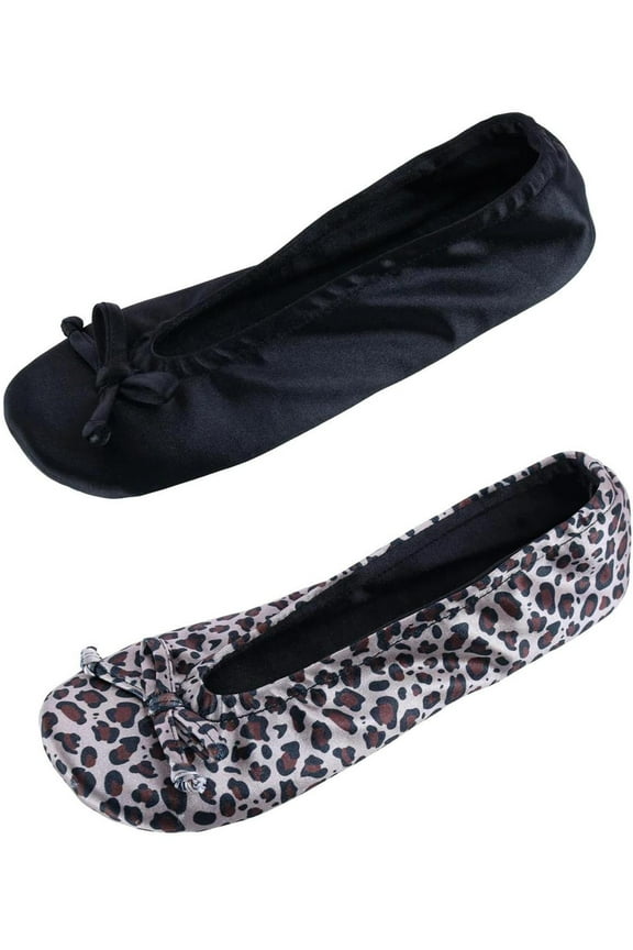 Satin Ballerina Slipper House Shoe (Pack of 2) (Women)