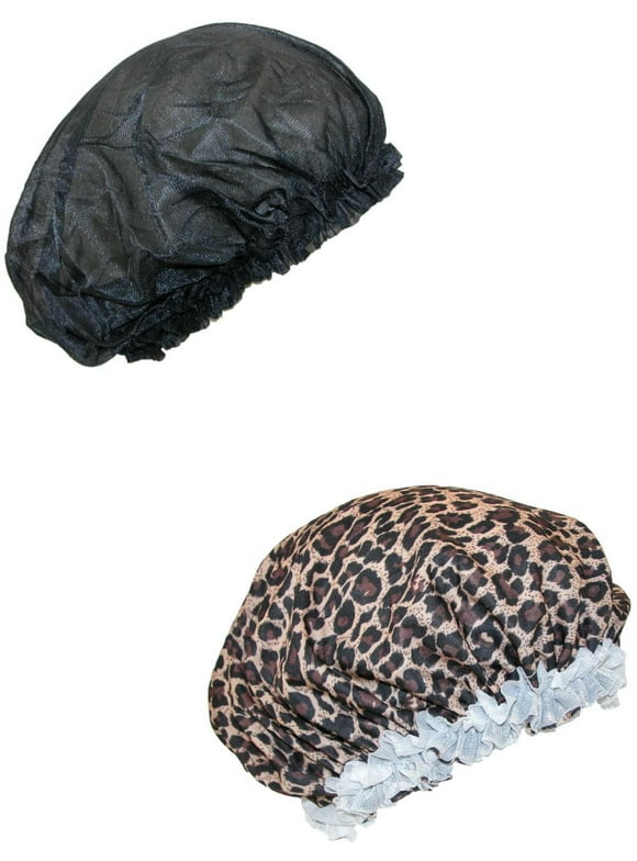CTM  Satin Hair Roller Sleep Cap Cover (2 Pack) (Women)